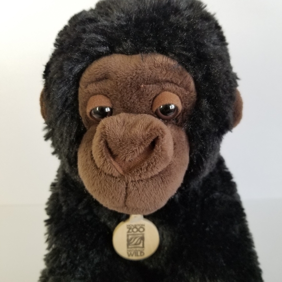 Wild Republic Black Plush Ape 12"‎ Stuffed Animal Baby Gorilla Sweet Tender Face - Picture 1 of 12